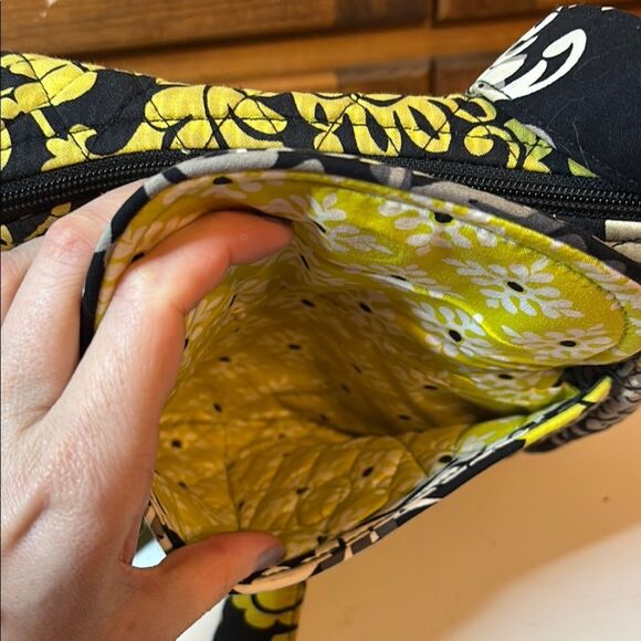 Vera Bradley Black and Yellow Crossbody Purse with Matching Wallet- Preowned - Picture 7 of 13